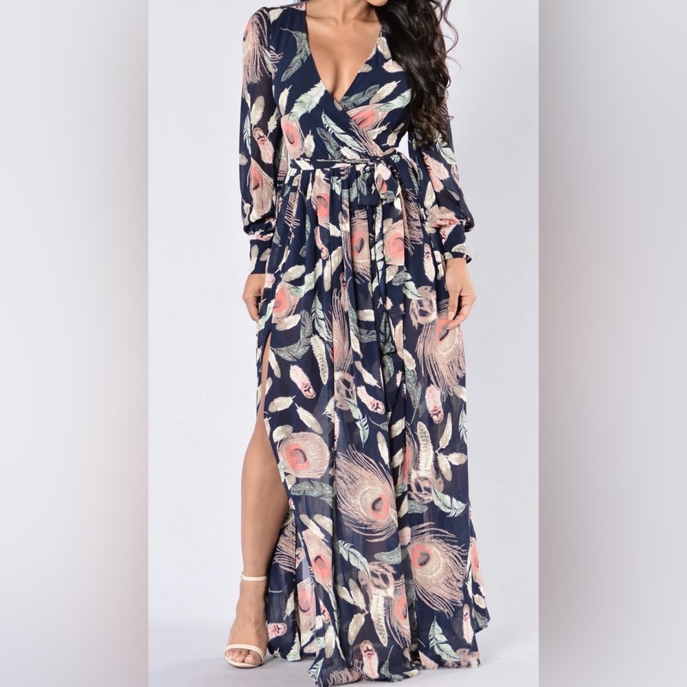 Floral Maxi Dress with Slit
